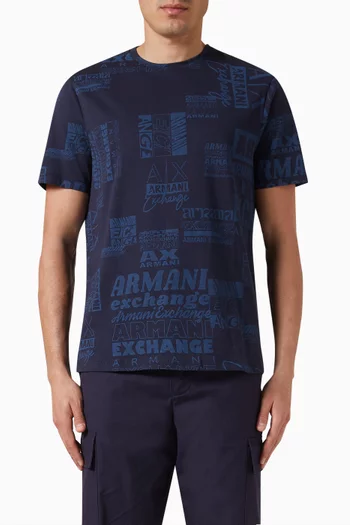 All-over Logo-print T-shirt in Cotton-jersey