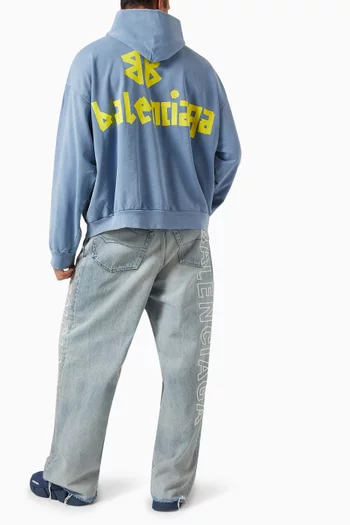 Tape Type Large-fit Hoodie in Cotton