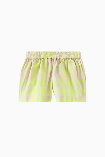 Check Print Shorts in Cotton-blend