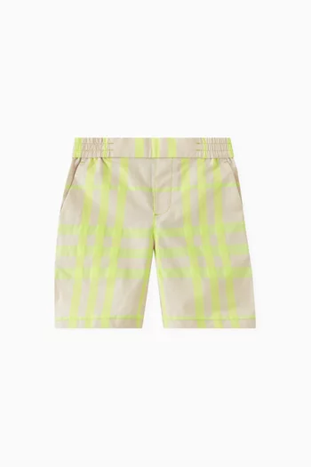 Check Shorts in Cotton-blend