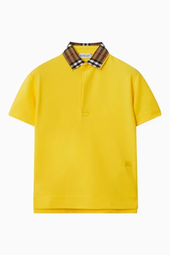 Check-print Polo Shirt in Cotton