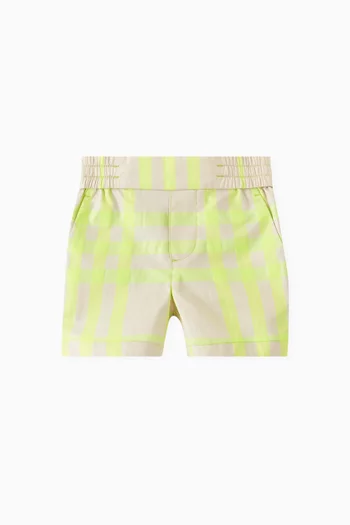 Check Shorts in Cotton-blend