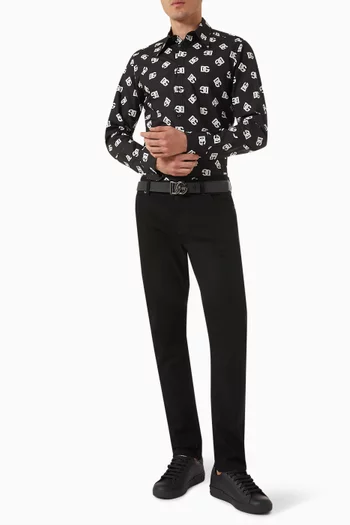Printed Shirt in Silk Twill