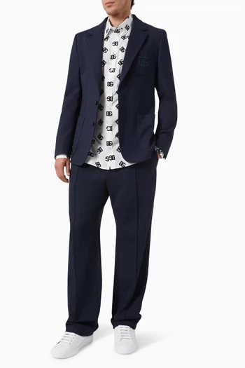All-over Logo Shirt in Cotton Poplin