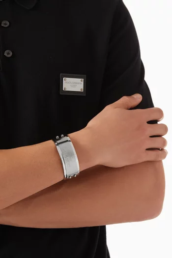 Logo Plaque Bangle in Metal
