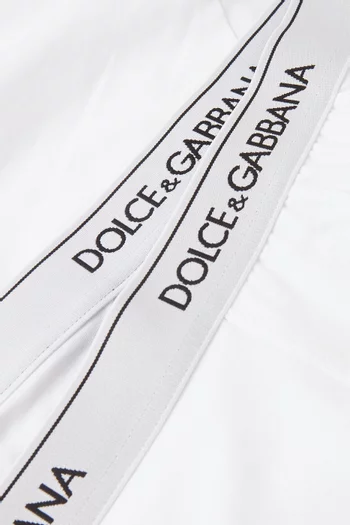 طقم بوكسر بحزام خصر بشعار الماركة جيرسيه مطاطي، قطعتان