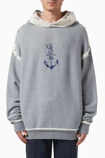 Marina Print Hoodie in Cotton Jersey