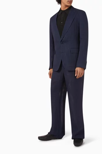 Single-breasted Blazer in Linen-blend