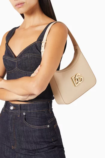 3.5 DG Logo Shoulder Bag in Calfskin