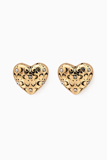 Signature Quilted Heart Stud Earrings
