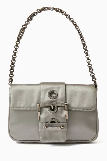 Pre-owned Buckle Chain Shoulder Bag in Satin