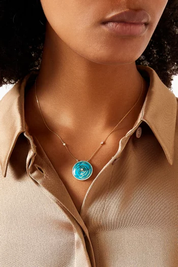 Ward Diamond & Enamel Pendant Necklace in 18kt Gold