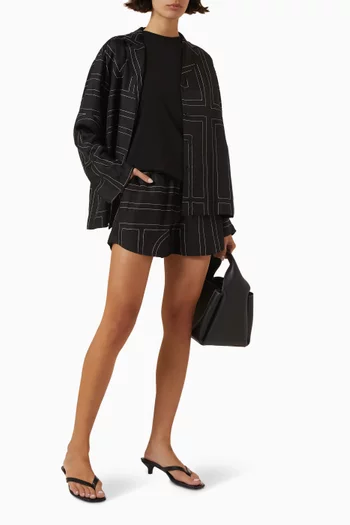 Monogram Pyjama Shorts in Silk