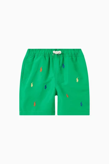 All-over Logo Swim Shorts in Polyester