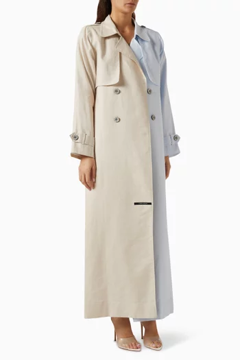 Cruise Double-breasted Coat Abaya in Linen