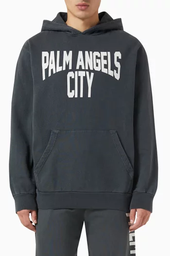 PA City Logo Washed Hoodie in Cotton