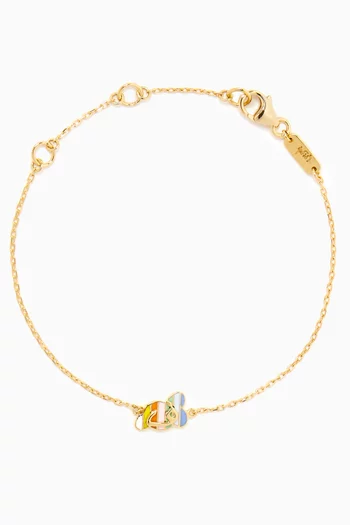 'F' Letter Charm Bracelet in 18kt Yellow Gold