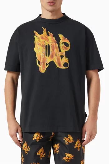 Burning Monogram T-shirt in Cotton