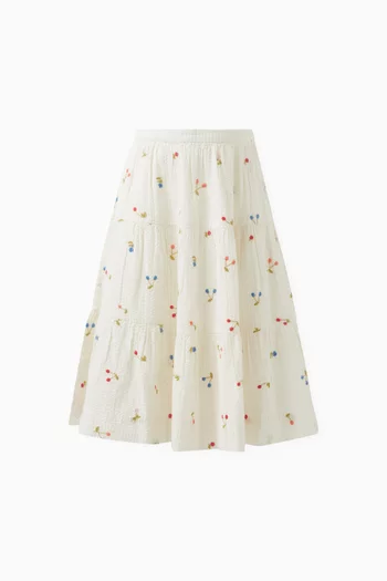 Lise Cherry Print Skirt in Organic Cotton