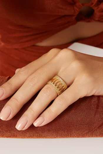 Baalbeck Embrace Diamond Pinky Ring in 18kt Yellow Gold