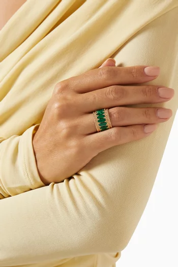 Baalbeck In Color Malachite Ring in 18kt Rose Gold
