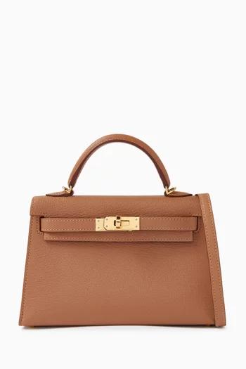 Unused Kelly 20 Bag in Chevre Mysore Leather & Gold Hardware