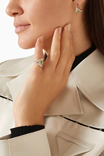 Amethyst & Diamond Y Ring in 14kt Yellow Gold
