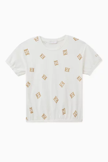 Repeated Logo-print T-shirt in Cotton