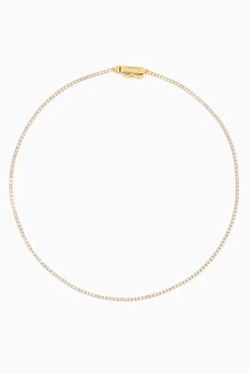 Classic Thin Tennis Choker in 14kt Gold-plated Sterling Silver