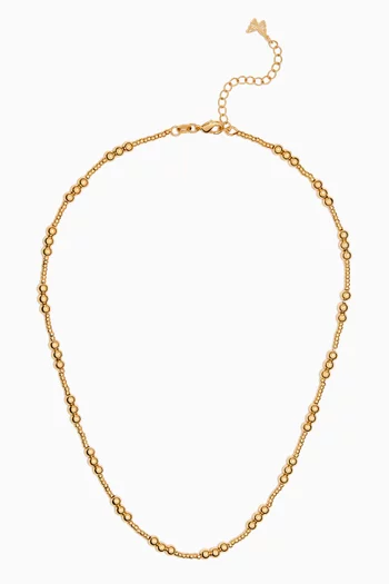 Dainty Beaded Ball Necklace in 14kt Gold-plated Brass