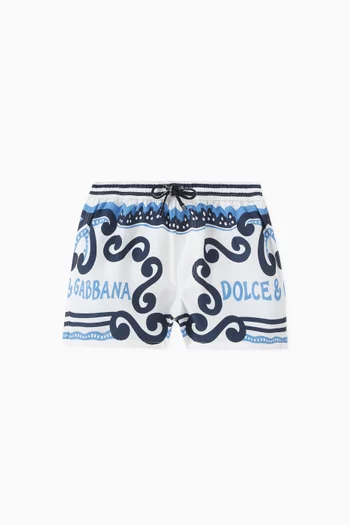 Marina-print Swim Shorts in Nylon