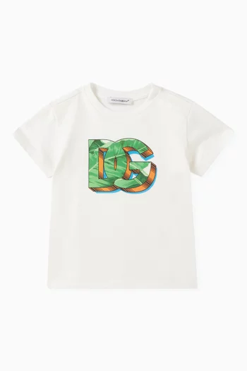Graphic Logo Print T-shirt in Cototn Jersey