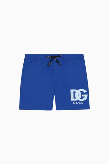 DG Logo Swim Shorts in Technical Fabric