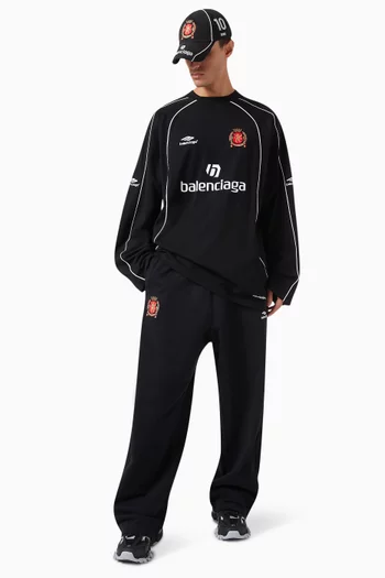 Football Crest Baggy Sweatpants in Cotton Fleece