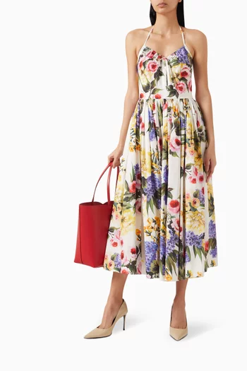 Garden-print Dress in Cotton