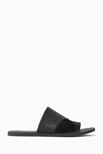 Asymmetric Slides in Leather