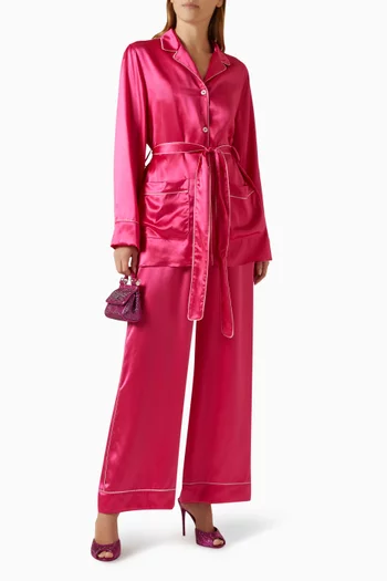 Belted Pyjama Shirt in Silk