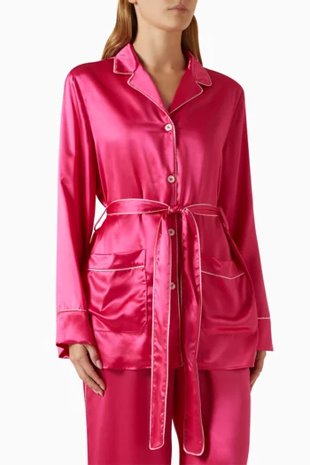 Belted Pyjama Shirt in Silk