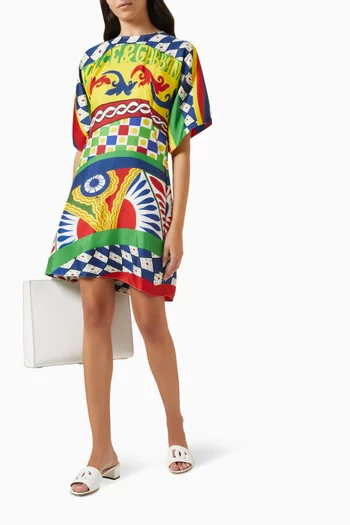 Carreto Print Mini Dress in Silk