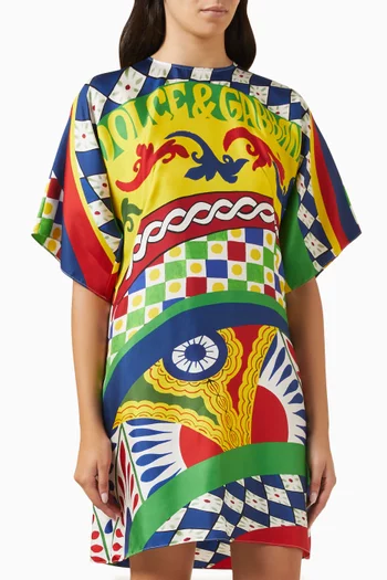 Carreto Print Mini Dress in Silk