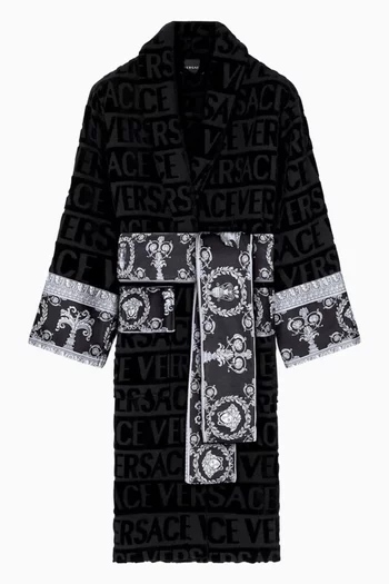 Unisex All-over Logo Bathrobe in Cotton