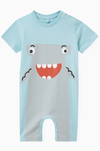Happy Shark Romper in Organic Cotton-jersey