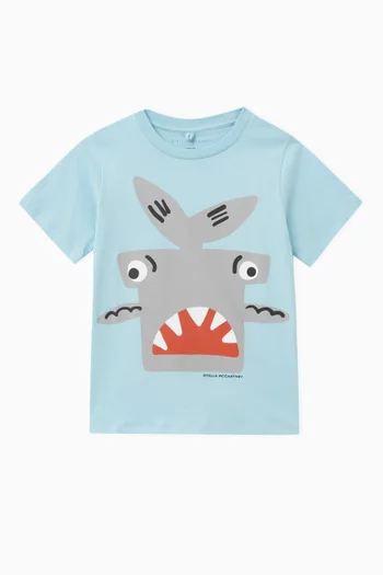 Angry Shark T-shirt in Organic Cotton-jersey