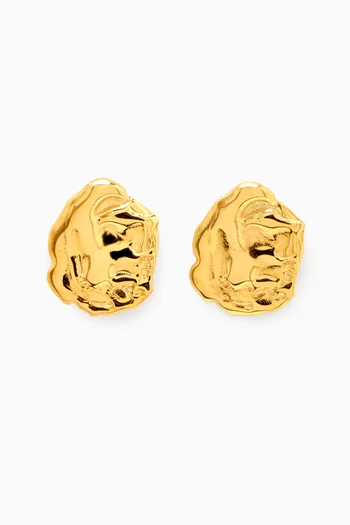 Dia Stud Earrings in 18kt Gold-plated Silver