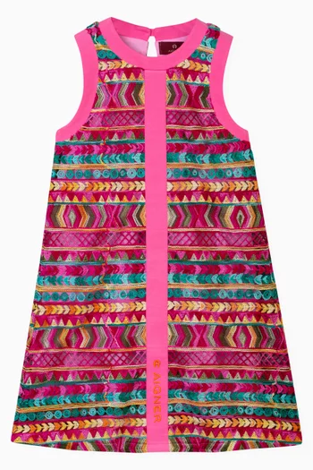 Embroidered Dress in Cotton-blend