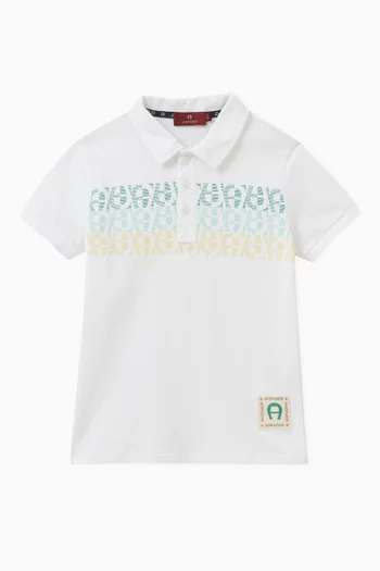 Repeated Logo-print Polo Shirt in Cotton