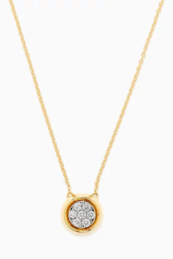 Illusion Round Diamond Necklace in 18kt Gold