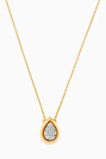 Illusion Pear Diamond Necklace in 18kt Gold