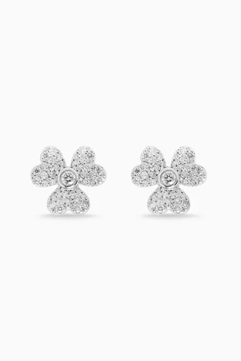 Flora Diamond Earrings in 18kt White Gold