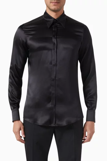 Martini-fit Shirt in Silk-satin